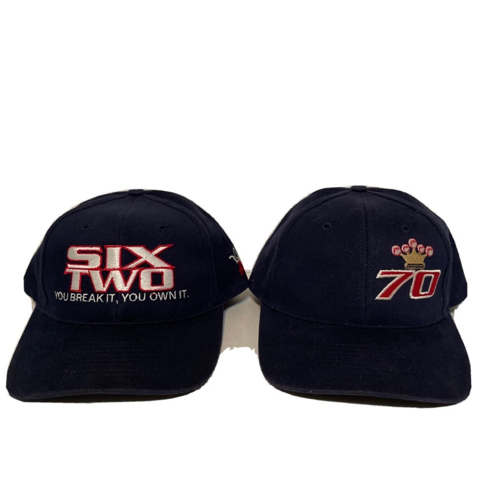 LOT OF 2 Vintage Mark Mcgwire 70 & 62 Homeruns Record Snapback Hat NO FEAR
